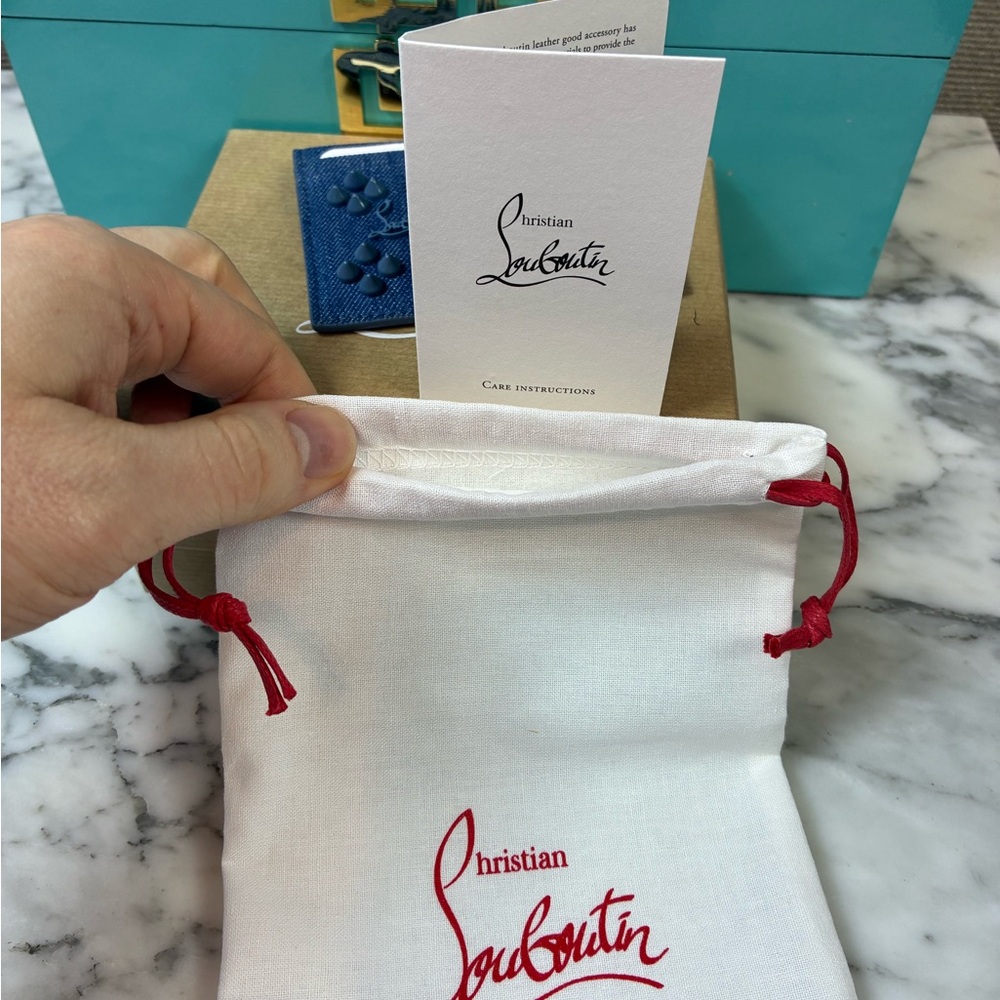 Christian Louboutin denim Studded Card Holder - Picture 9 of 9